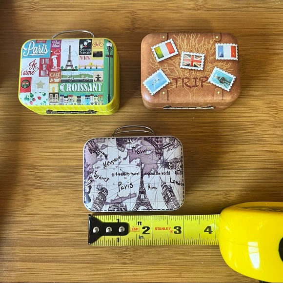 New 3pcs Europe Style Vintage Suitcase Shape Metal Tin Can container - Picture 5 of 14